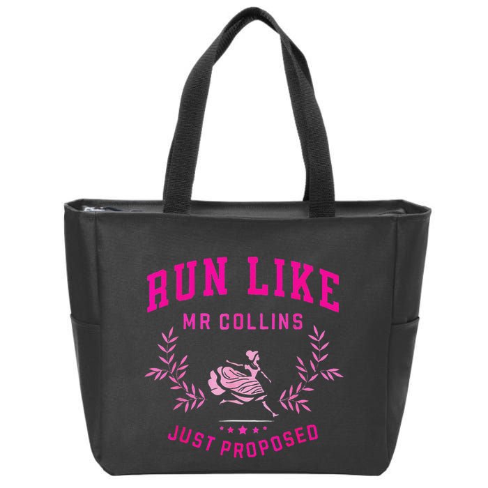 Run Like Mr.Collins Just Proposed Funny Books And Running Zip Tote Bag