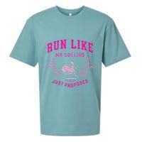 Run Like Mr.Collins Just Proposed Funny Books And Running Sueded Cloud Jersey T-Shirt