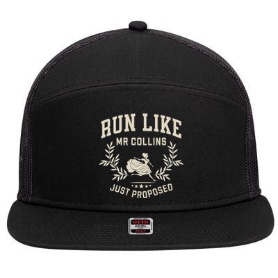 Run Like Mr Collins Just Proposed Funny Books And Running 7 Panel Mesh Trucker Snapback Hat