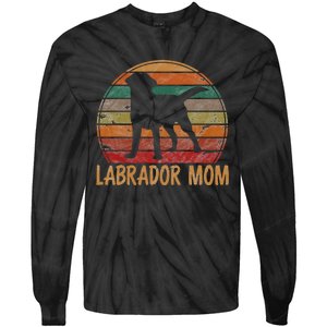 Retro Labrador Mom Dog Mother Pet Golden Black Lab Mama Tie-Dye Long Sleeve Shirt