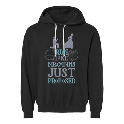 Run Like Mr. Collins Just Proposed Funny Books and Running Garment-Dyed Fleece Hoodie
