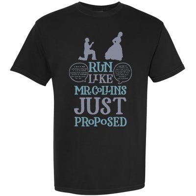 Run Like Mr. Collins Just Proposed Funny Books and Running Garment-Dyed Heavyweight T-Shirt