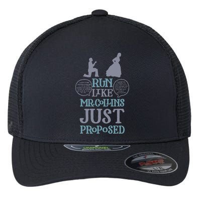 Run Like Mr. Collins Just Proposed Funny Books and Running Flexfit Unipanel Trucker Cap