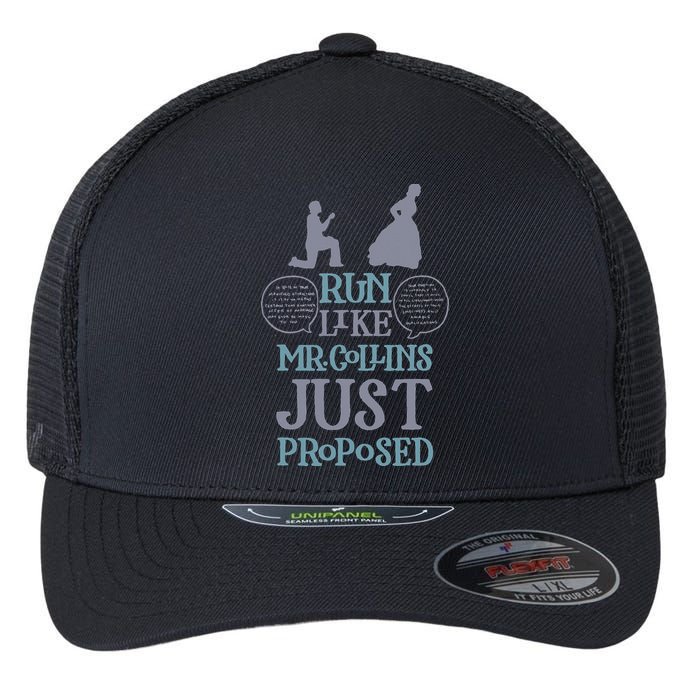 Run Like Mr. Collins Just Proposed Funny Books and Running Flexfit Unipanel Trucker Cap