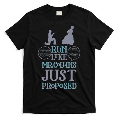 Run Like Mr. Collins Just Proposed Funny Books and Running T-Shirt