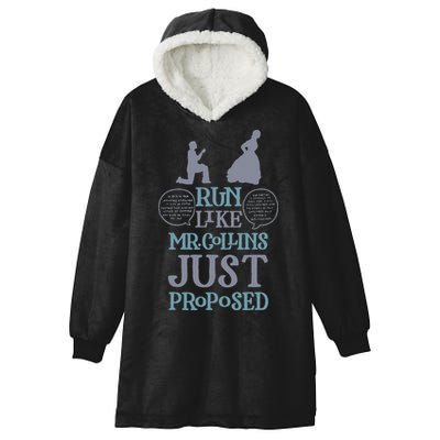 Run Like Mr. Collins Just Proposed Funny Books and Running Hooded Wearable Blanket
