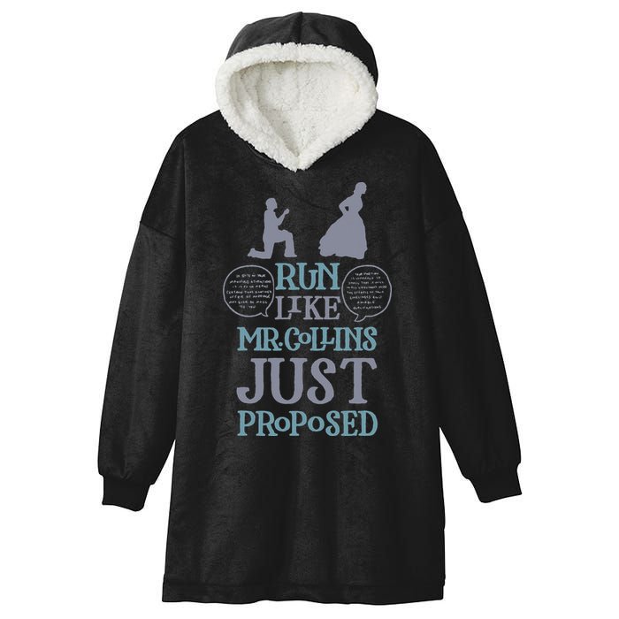 Run Like Mr. Collins Just Proposed Funny Books and Running Hooded Wearable Blanket