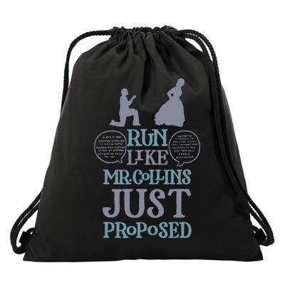 Run Like Mr. Collins Just Proposed Funny Books and Running Drawstring Bag