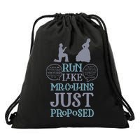 Run Like Mr. Collins Just Proposed Funny Books and Running Drawstring Bag