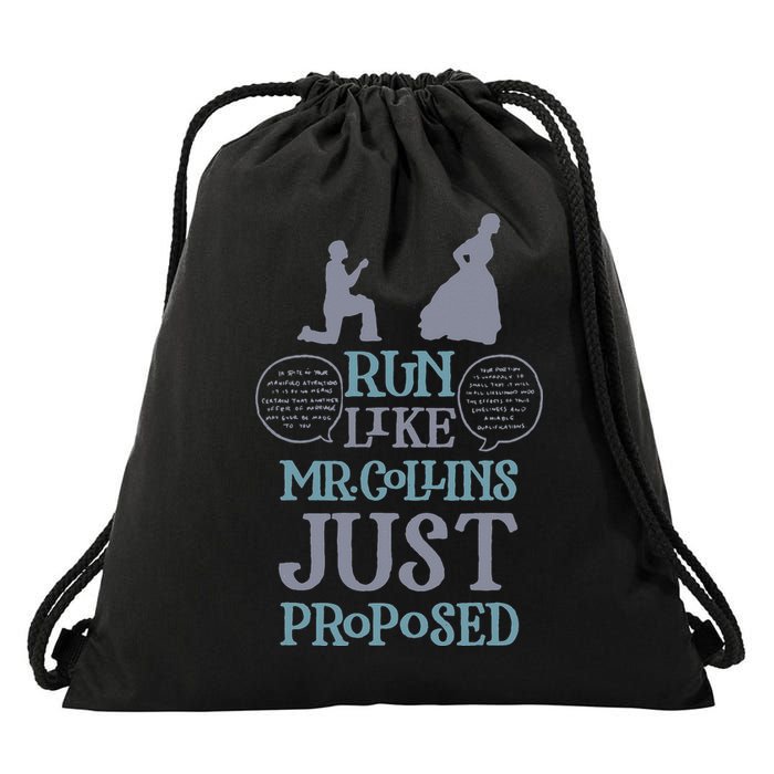 Run Like Mr. Collins Just Proposed Funny Books and Running Drawstring Bag
