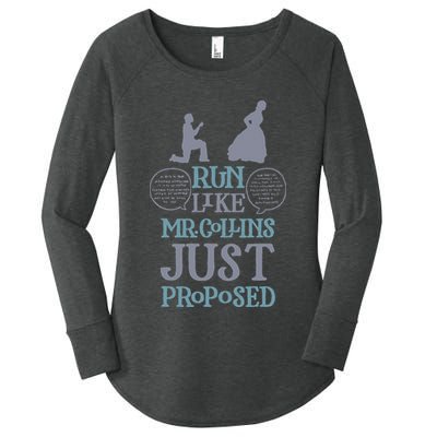 Run Like Mr. Collins Just Proposed Funny Books and Running Women's Perfect Tri Tunic Long Sleeve Shirt
