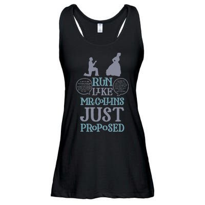 Run Like Mr. Collins Just Proposed Funny Books and Running Ladies Essential Flowy Tank