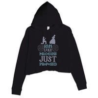 Run Like Mr. Collins Just Proposed Funny Books and Running Crop Fleece Hoodie