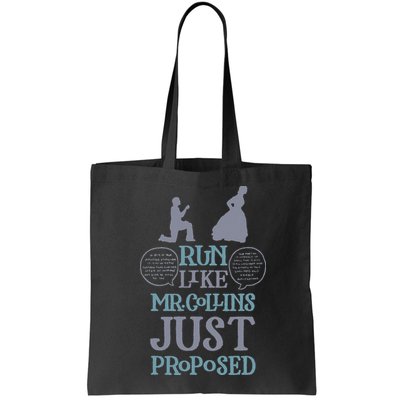Run Like Mr. Collins Just Proposed Funny Books and Running Bag