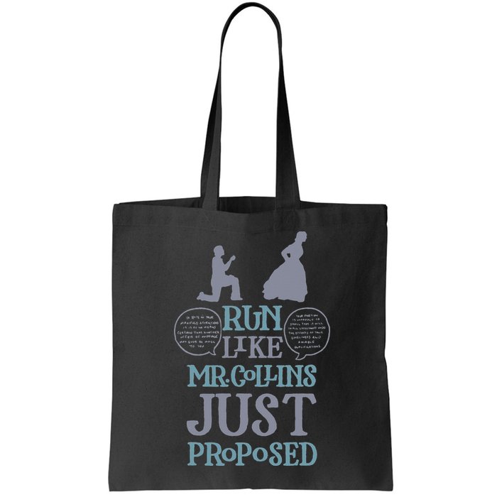Run Like Mr. Collins Just Proposed Funny Books and Running Bag