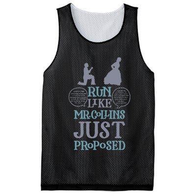Run Like Mr. Collins Just Proposed Funny Books and Running Mesh Reversible Basketball Jersey Tank