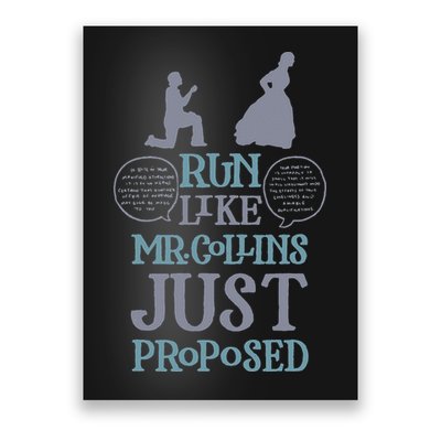 Run Like Mr. Collins Just Proposed Funny Books and Running Poster