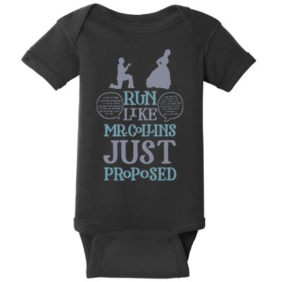 Run Like Mr. Collins Just Proposed Funny Books and Running Baby Bodysuit