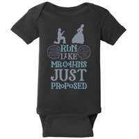 Run Like Mr. Collins Just Proposed Funny Books and Running Baby Bodysuit