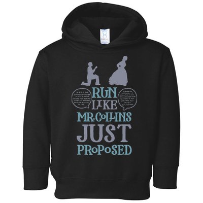 Run Like Mr. Collins Just Proposed Funny Books and Running Toddler Hoodie