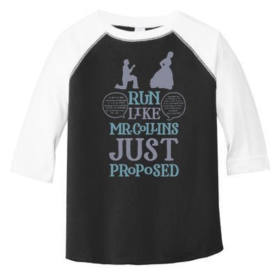 Run Like Mr. Collins Just Proposed Funny Books and Running Toddler Fine Jersey T-Shirt