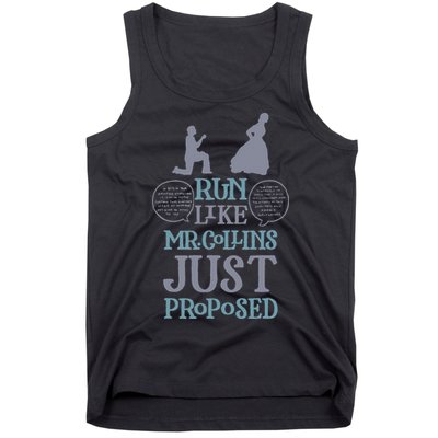Run Like Mr. Collins Just Proposed Funny Books and Running Tank Top