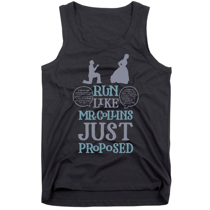 Run Like Mr. Collins Just Proposed Funny Books and Running Tank Top