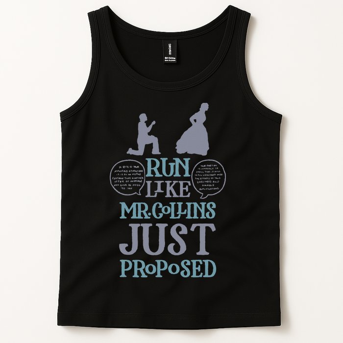 Run Like Mr. Collins Just Proposed Funny Books and Running Tank Top