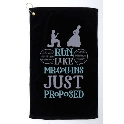 Run Like Mr. Collins Just Proposed Funny Books and Running Golf Towel