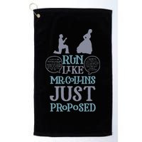 Run Like Mr. Collins Just Proposed Funny Books and Running Golf Towel
