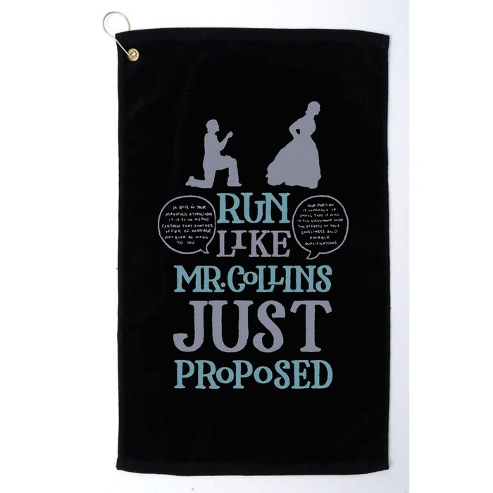 Run Like Mr. Collins Just Proposed Funny Books and Running Golf Towel