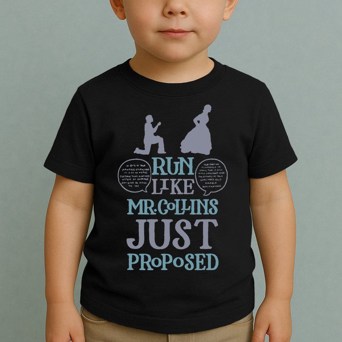 Run Like Mr. Collins Just Proposed Funny Books and Running Toddler T-Shirt