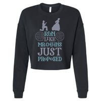Run Like Mr. Collins Just Proposed Funny Books and Running Cropped Pullover Crew