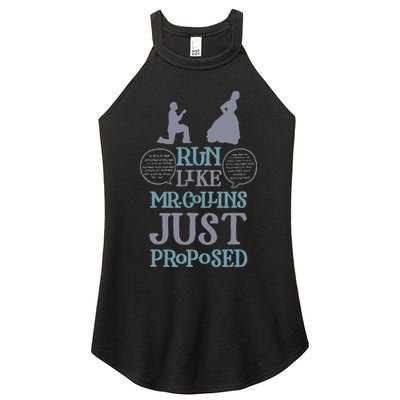 Run Like Mr. Collins Just Proposed Funny Books and Running Women's Perfect Tri Rocker Tank