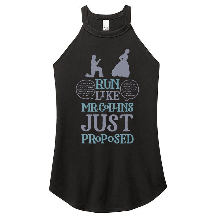 Run Like Mr. Collins Just Proposed Funny Books and Running Women's Perfect Tri Rocker Tank