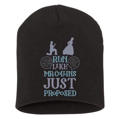 Run Like Mr. Collins Just Proposed Funny Books and Running Short Acrylic Beanie