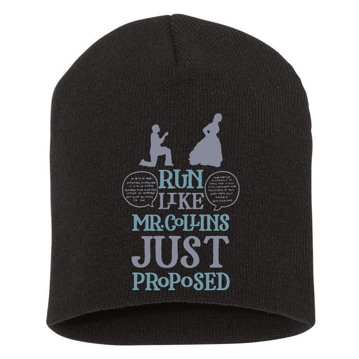 Run Like Mr. Collins Just Proposed Funny Books and Running Short Acrylic Beanie