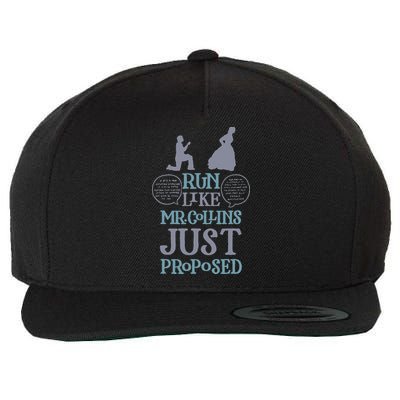 Run Like Mr. Collins Just Proposed Funny Books and Running Wool Snapback Cap