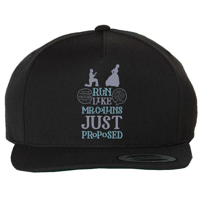 Run Like Mr. Collins Just Proposed Funny Books and Running Wool Snapback Cap