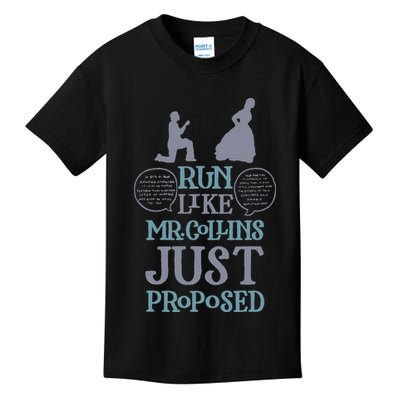 Run Like Mr. Collins Just Proposed Funny Books and Running Kids T-Shirt