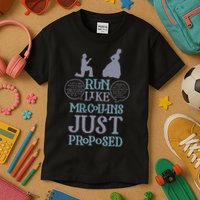 Run Like Mr. Collins Just Proposed Funny Books and Running Kids T-Shirt