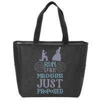 Run Like Mr. Collins Just Proposed Funny Books and Running Zip Tote Bag