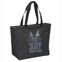 Run Like Mr. Collins Just Proposed Funny Books and Running Zip Tote Bag
