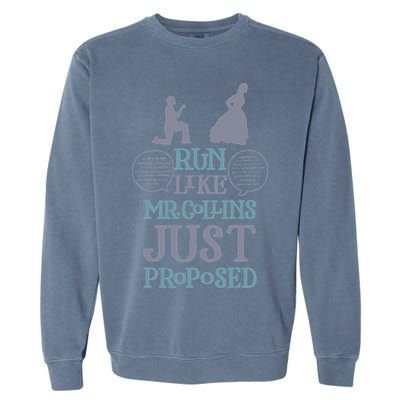 Run Like Mr. Collins Just Proposed Funny Books and Running Garment-Dyed Sweatshirt