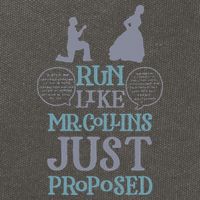 Run Like Mr. Collins Just Proposed Funny Books and Running Cotton Canvas Backpack