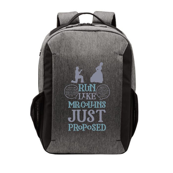 Run Like Mr. Collins Just Proposed Funny Books and Running Vector Backpack