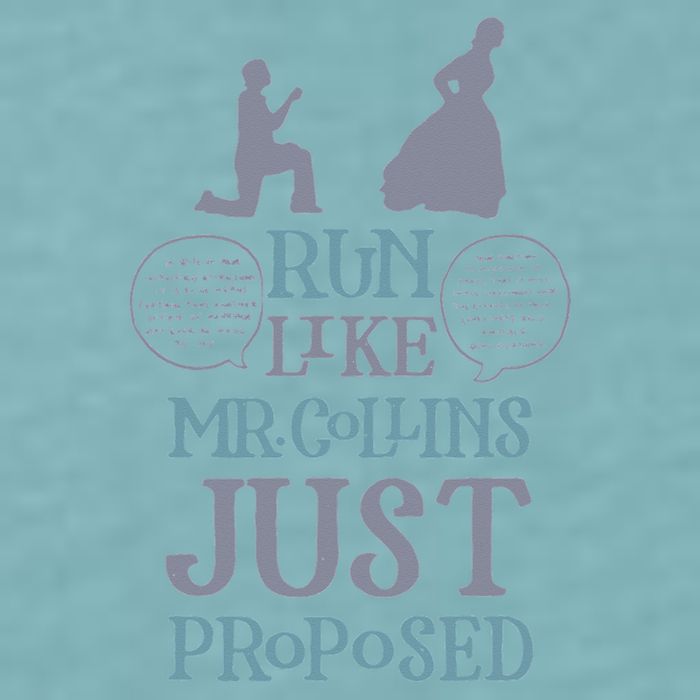 Run Like Mr. Collins Just Proposed Funny Books and Running Sueded Cloud Jersey T-Shirt
