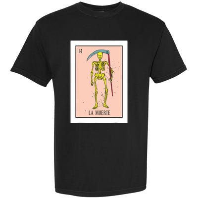 Retro La Muerte Lottery Card The Death Card Mexican Lottery Garment-Dyed Heavyweight T-Shirt