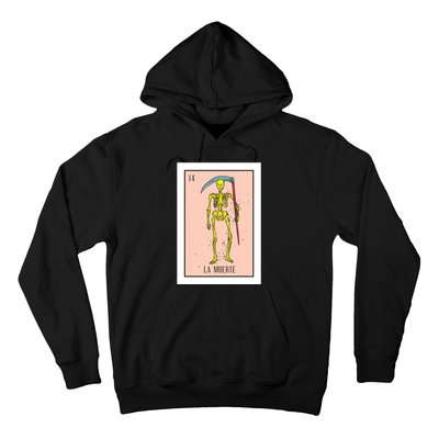 Retro La Muerte Lottery Card The Death Card Mexican Lottery Hoodie