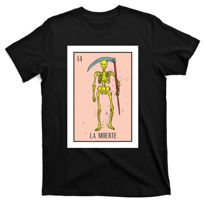 Retro La Muerte Lottery Card The Death Card Mexican Lottery T-Shirt